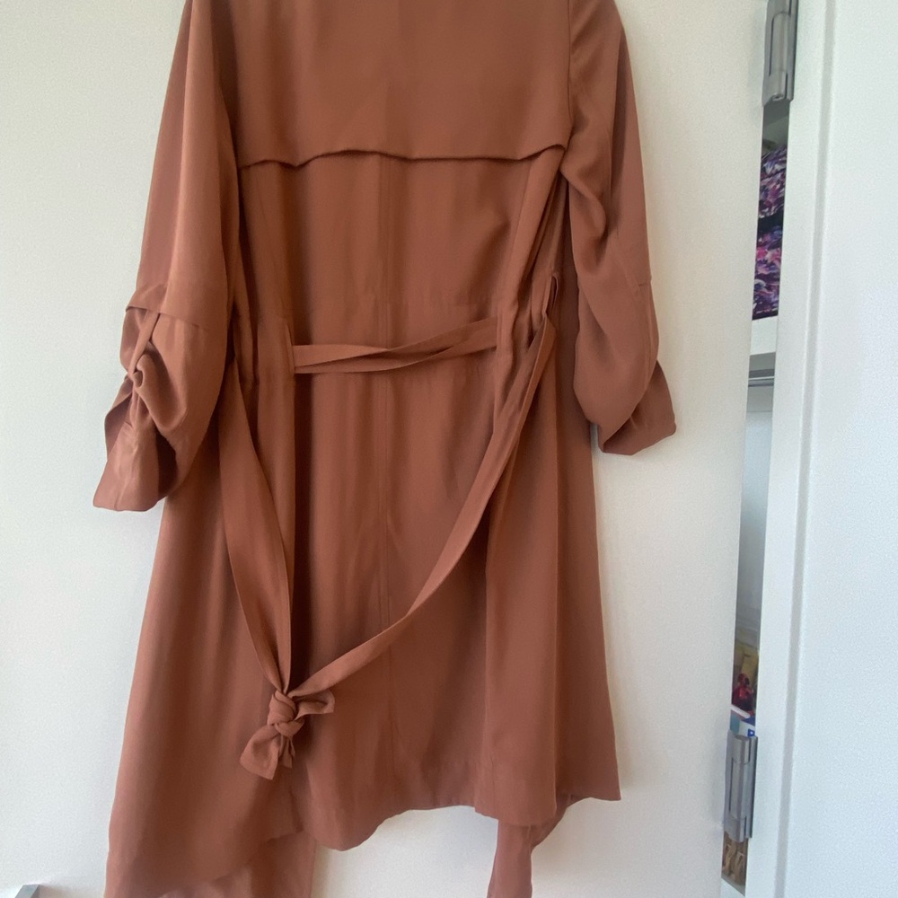 Brown Draped Open Front Jacket - image 2